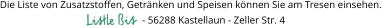 Die Liste von Zusatzstoffen, Getränken und Speisen können Sie am Tresen einsehen.                   - 56288 Kastellaun - Zeller Str. 4